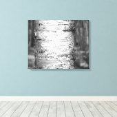 ブラック&ホワイト樺の木ツリートランク樺の木バーク16x20 キャンバスプリント (インサイチュ (ウッドフロア))