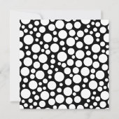 ブラック&ホワイト水玉模様とレーススウィート16誕生日 招待状 (裏面)