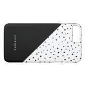 ブラック&ホワイト水玉模様パッテンアストラクトカスタム Case-Mate iPhoneケース (裏面(横))