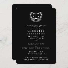 ブラック+ホワイト法資格ローレルリース 招待状