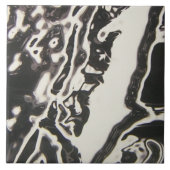 ブラック&ホワイト流体アートVaporwave タイル (正面)