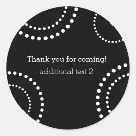 ブラック&ホワイト点々のあるスワール党の好意ステッカー ラウンドシール