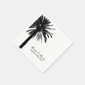 ブラック&ホワイト熱帯パームビーチ結婚式ナプキン スタンダードカクテルナプキン (角)