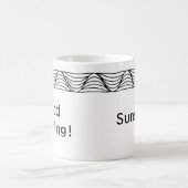 ブラック&ホワイト熱波パーソナライズドマ縁どグ コーヒーマグカップ (中央)