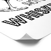 ブラック&ホワイト私のワインプリント ポスター (角)