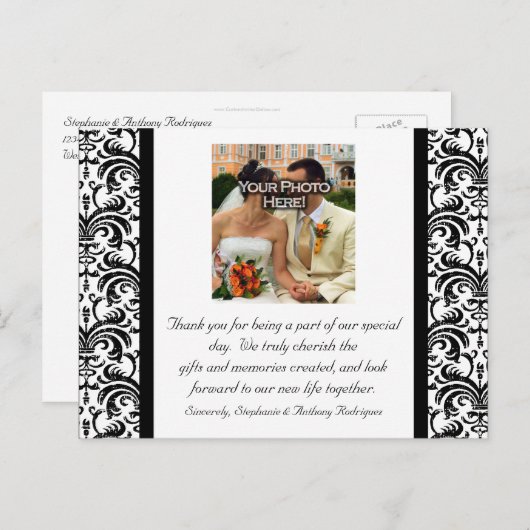 ブラック/ホワイト結婚の色の写真はがき ポストカード (正面/裏面)