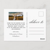 ブラック&ホワイト結婚の2枚の写真 ポストカード (裏面)