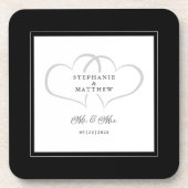 ブラック&ホワイト結婚ズのシック・ハートズ氏とミセスエレガント・ミセス コースター (正面)