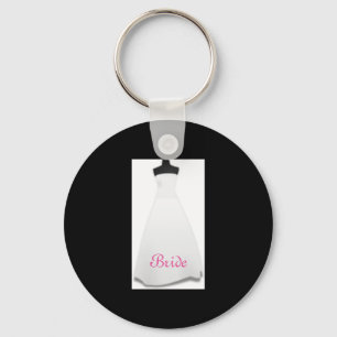 ブラック&ホワイト結婚ズドレスブライドKeychain キーホルダー