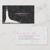 ブラック&ホワイト結婚ズドレス&ヴィンテージレース2 名刺 (正面/裏面)