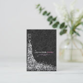 ブラック&ホワイト結婚ズドレス&ヴィンテージレース 名刺 (スタンド正面)