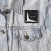 ブラック&ホワイト結婚ズドレス&ヴィンテージレース 缶バッジ (インサイチュ)