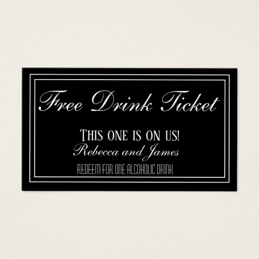 ブラック&ホワイト結婚ズバウチャーフリーチケット (正面)