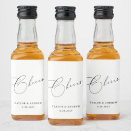 ブラック&ホワイト結婚ズワインボトル リキュールボトルラベル