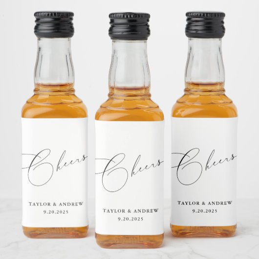 ブラック&ホワイト結婚ズワインボトル リキュールボトルラベル (ボトル)