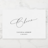 ブラック&ホワイト結婚ズワインボトル リキュールボトルラベル (シングルラベル)