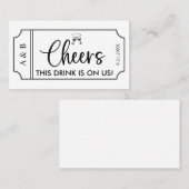 ブラック&ホワイト結婚ズ飲料チケットバウチャー 名刺 (正面/裏面)