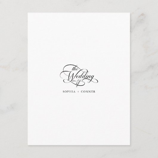 ブラック&ホワイト繊細でエレガントな結婚式詳細 エンクロージャーカード (裏面)