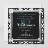 ブラック&ホワイト華美12月50日バースデーパーティー 招待状 (裏面)