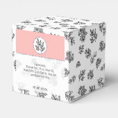 ブラック&ホワイト葉ローズラインアートバスボムボックス フェイバーボックス (裏面サイド)