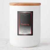 ブラック＆ホワイト製品ラベル 装飾的な赤いフレーム フードラベル (正面)