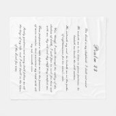 ブラック&ホワイト詩篇23聖なる書物、 経典バイブル文字 モダン フリースブランケット (正面(横))