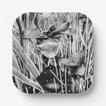 ブラック&ホワイト誕生日忘れられない紙プレート#1