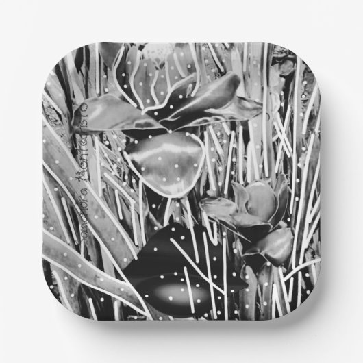 ブラック&ホワイト誕生日忘れられない紙プレート#1 ペーパープレート (正面)