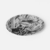 ブラック&ホワイト誕生日忘れられない紙プレート#2 ペーパープレート (アングル)