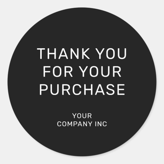 ブラック&ホワイト購入ステッカーをありがとう ラウンドシール (正面)