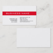 ブラック&ホワイト赤ストライプマ魅力的ネージャ 名刺 (正面/裏面)