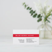 ブラック&ホワイト赤ストライプマ魅力的ネージャ 名刺 (スタンド正面)