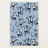 ブラック&ホワイト踊りタキシードキャットプランナー プランナー手帳 (正面)