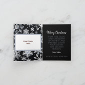 ブラック&ホワイト雪片エレガンス写真クリスマス サンキューカード (内部)