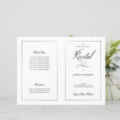 ブラック&ホワイト音楽リサイタルプログラムテンプレート (スタンド正面)