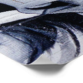 ブラック&ホワイト顔グラフィティ通りアート写真 ポスター (角)