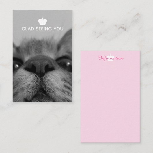 ブラック&ホワイト17yro子猫 空白の 名刺 (正面/裏面)