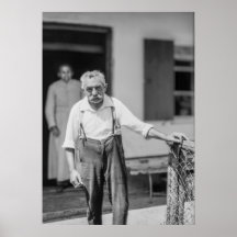 ブラック&ホワイト1968年ヨーロッパのサスペンダーの老人