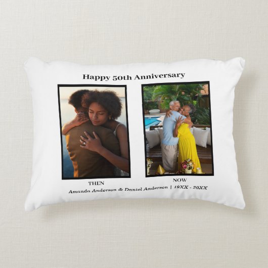 ブラック&ホワイト2周年フォトコラージュ アクセントクッション (正面)