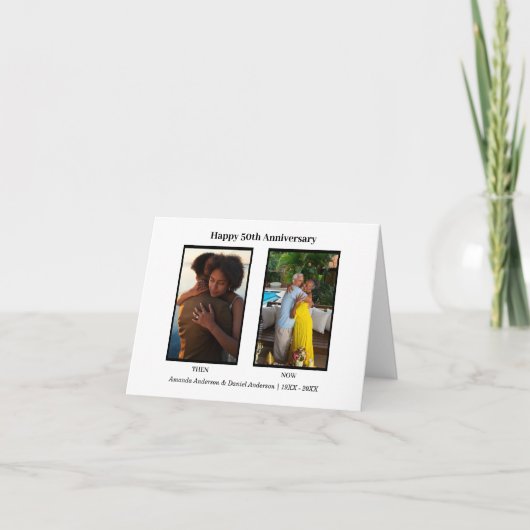 ブラック&ホワイト2周年フォトコラージュ サンキューカード (正面)