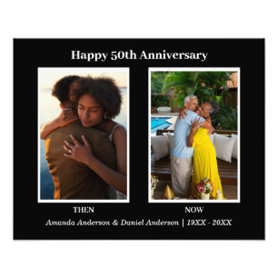 ブラック&ホワイト2周年記念写真コラージュ フォトプリント