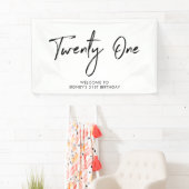ブラック&ホワイト21th誕生日パーティーウェルカムバナー 横断幕 (インサイチュ)