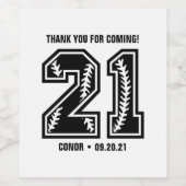 ブラック&ホワイト21th Birthday Thank You ワインラベル (シングルラベル)