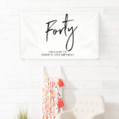 ブラック&ホワイト40th誕生日パーティーウェルカムバナー 横断幕 (インサイチュ)