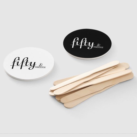 ブラック&ホワイト50歳と素晴らしい誕生日パーティー ハンドファン (組立なし)