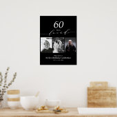 ブラック&ホワイト60愛する60th誕生日パーティーへようこそ ポスター (キッチン)