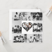 ブラック&ホワイト7枚写真コラージュ カード (正面/裏面インサイチュ)