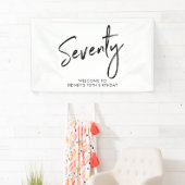 ブラック&ホワイト70thバースデーパーティー歓迎バナー 横断幕 (インサイチュ)