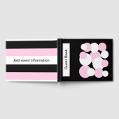 ブラック、ホワイト、およびピンクの水玉模様 ゲストブック (全面)