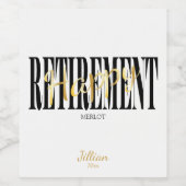 ブラック、ホワイト、および金ゴールドリタイアパーティー ワインラベル (シングルラベル)